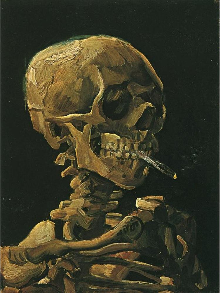 Van Gogh Skull-with-Burning-Cigarette